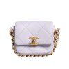Mini crossbody kabelka z modré prošívané teletiny