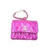 Duhové růžové prošívané kožené pouzdro