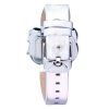 Stříbrný Leather Digital Watch