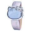 Stříbrný Leather Digital Watch
