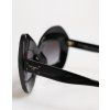 Black White PIED DE POULE Print Oversized sluneční brýle