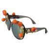 DG4283B Acetate Crystals Orange Appliques Sluneční brýle