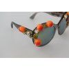 DG4283B Acetate Crystals Orange Appliques Sluneční brýle