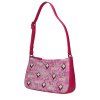 Růžová látková crossbody kabelka