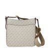 Crossbody kabelka z béžové tkaniny