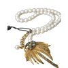 Zlatý Brass Crystal Pearl Přívěsek Přívěsek Náhrdelník