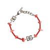 Stříbrný Tone Brass Beaded Resin DG Logo Chain Náramek
