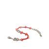 Stříbrný Tone Brass Beaded Resin DG Logo Chain Náramek