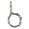 Stříbrný Tone Chain Lobster Clasp Logo Grey Pearls Náramek