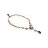 Zlatý Brass Floral Crystals Pearl Embellished Náhrdelník