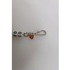 Stříbrný Tone Brass Bead Dice Logo Embellish Charm Náramek
