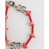 Stříbrný Tone Brass Beaded Resin DG Logo Chain Pánský Náramek