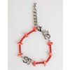 Stříbrný Tone Brass Beaded Resin DG Logo Chain Pánský Náramek
