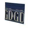 Modrá telecí kůže DG Logo Print Monogram Card Holder Wallet