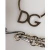 Stříbrný Tone Brass Chain DG Logo Přívěsek Pánský Náhrdelník