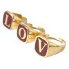 Zlatý Brass LOVE Enamel Set 3 kusů Prsten