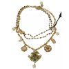 Zlatý Brass Crystal Floral Statepánskýt Charms Náhrdelník