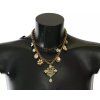 Zlatý Brass Crystal Floral Statepánskýt Charms Náhrdelník