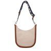 Crossbody kabelka z béžové tkaniny