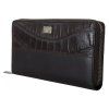 Hnědá exotická kožená peněženka na zip kolem Continental Clutch Wallet