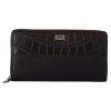 Hnědá exotická kožená peněženka na zip kolem Continental Clutch Wallet