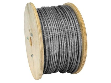 Lano MGM Zn+PVC 3/4.5 mm, oceľové lanko, poplastované, L-100 m