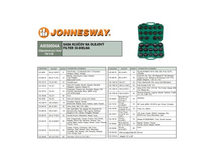 sada klucov na olejove filtre 30diel