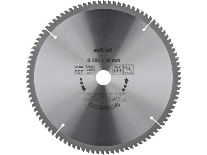 Wolfcraft pílový kotúč pre pokos.pily presné rezy ø305x30 Z96 6544000
