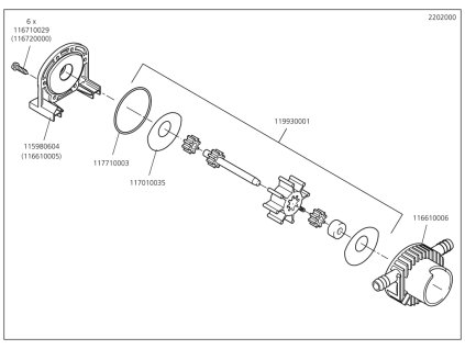 Náhradný diel Těleso čerpadla 2202(116610006) pro Pumpa Wolfcraft 2202000
