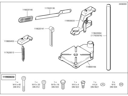 Náhradný diel Sloupec 3405/06 (staré č. 117920076)(119620004) pro Stojan na vrtačku WOLFCRAFT 3406000