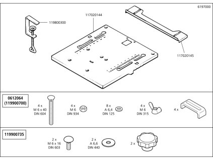 Náhradný diel Deska stolu 6197/98(117020144) pro Stůl pro přímočarou pilu