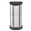 Kôš Curver® DECO BIN 40 lit., strieborný/čierny, na odpad, s pedálom
