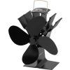 Ventilátor Strend Pro, krbový, stojanový, poháňaný teplom, 4-lopatkový, čierny