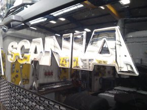SCANIA shaped letters