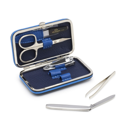 Medium 5 Piece Manicure Set dark blue and light blue open