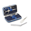 Medium 5 Piece Manicure Set dark blue and light blue open