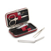 Medium 5 Piece Manicure Set black croc and red open