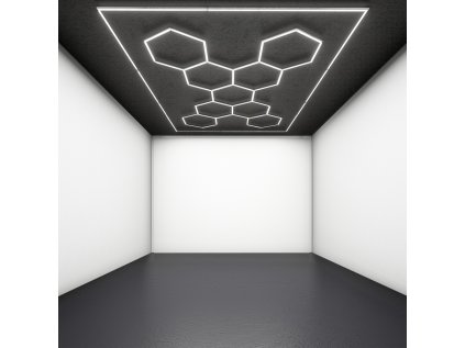 LED stropní osvětlení 6500K 9X HEXAGON + OBDÉLNÍK 2880x4225