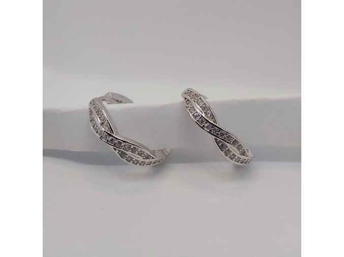 Stříbrné náušnice se zirkony SNAU007