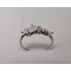 Stříbrný prsten s bílými a růžovými zirkony vel.56 SPR011