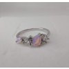 Stříbrný prsten s bílými a růžovými zirkony vel.56 SPR011