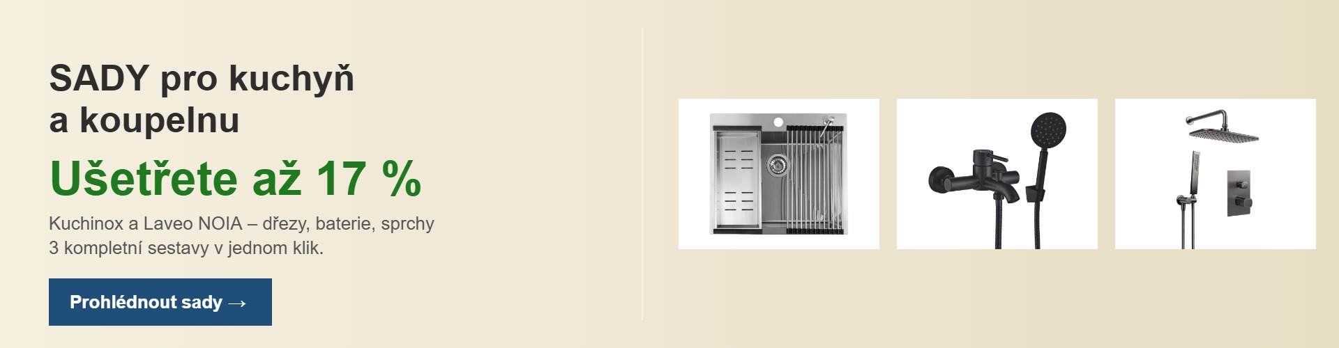 Sady pro kuchyň a koupelnu – ušetřete až 17 %
