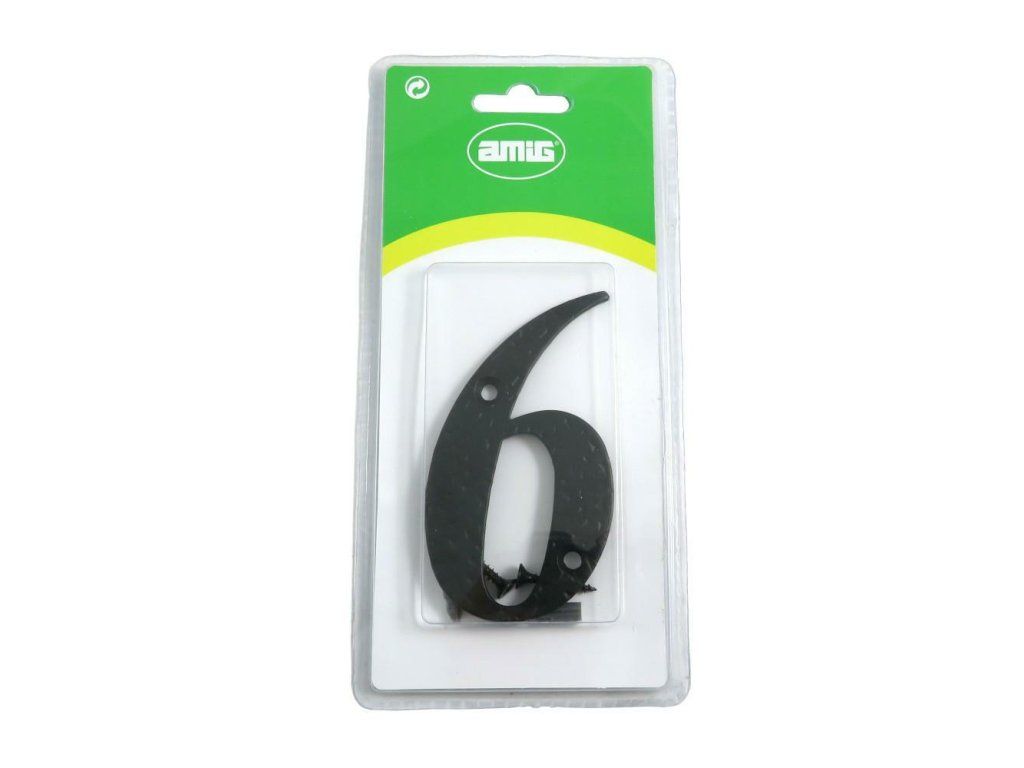 numer 6 10cm czarny blister