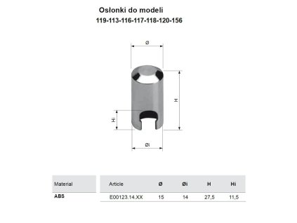 oslonka zaw plas 119 14mm mosiadzow