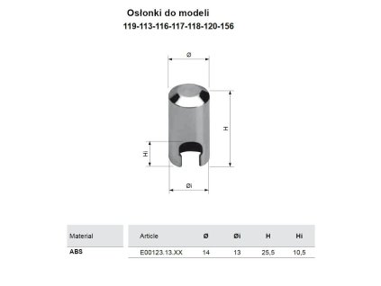 oslonka zaw plas 119 13mm biala
