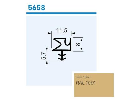 Těsnění 5658 TPE béžové RAL 1001 100