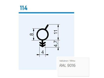 Těsnění 114-08 2K TPE bílé 25 metrů