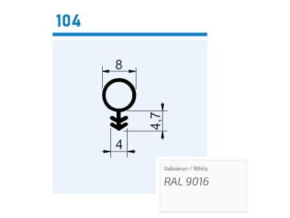 Těsnění 104-08 2K TPE bílé 25 metrů