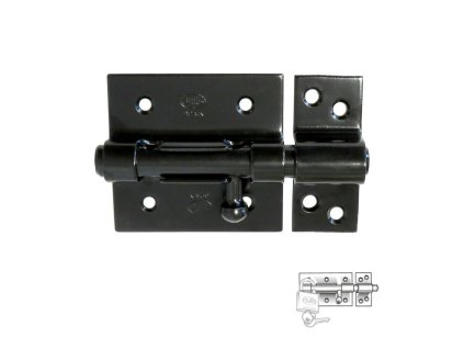 zasuwka 454 70 czarna z otworem na