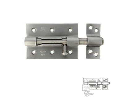 zasuwka 454 100 inox z otworem na klodke